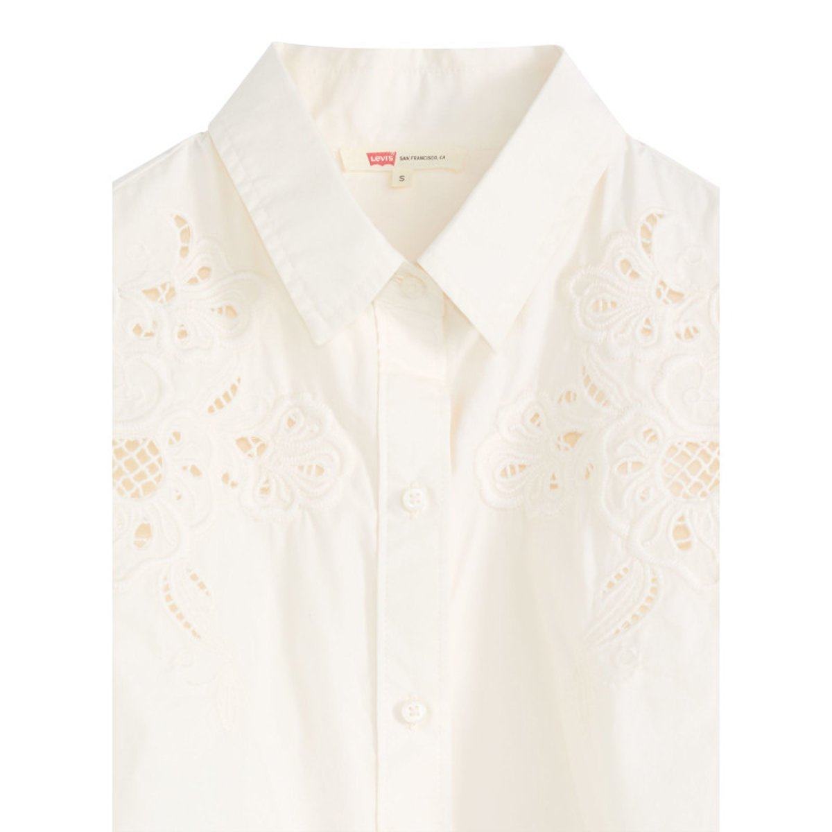 Chemisier en coton écru uni avec un col chemise et des détails brodés écru, LEVI'S