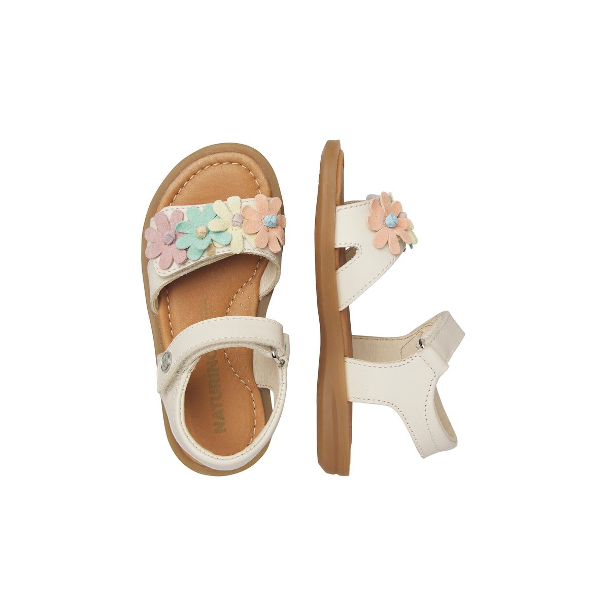 Sandales en cuir NINDY blanc crème-, NATURINO