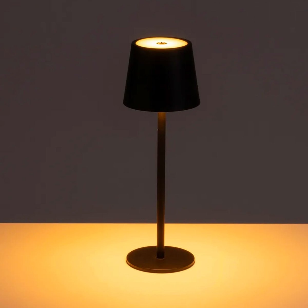 Lampe à poser en métal noir LED sans fil 9x9x27cm noir, WADIGA
