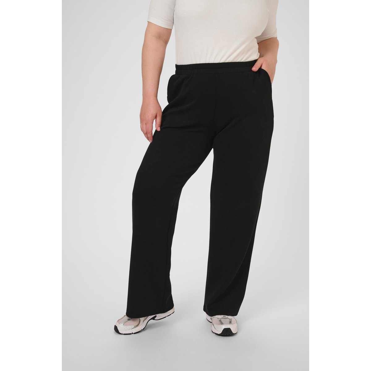 Pantalon casual noir, KAFFE CURVE