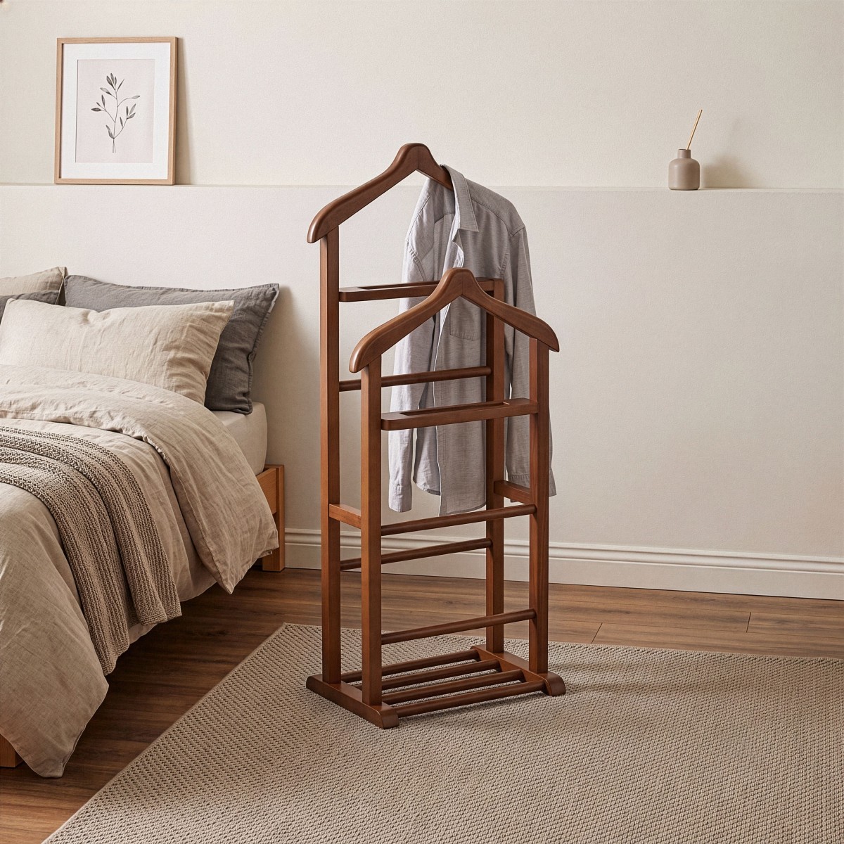 Valet de chambre en bois massif - BETA noyer, CALICOSY