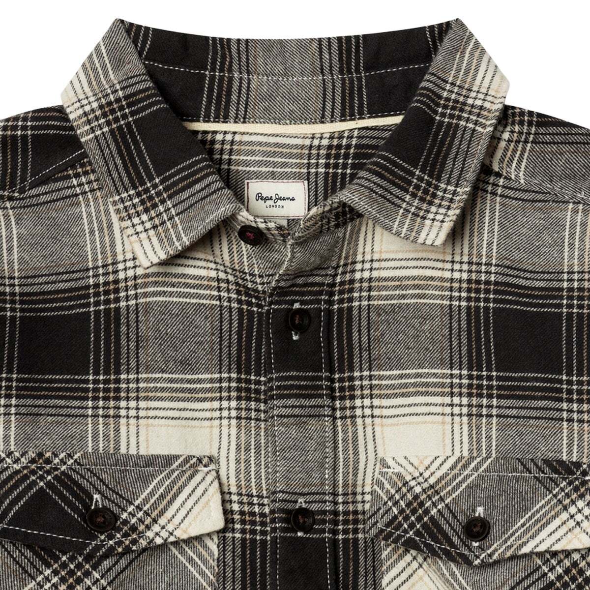 Surchemise À Carreaux Coupe Décontractée gris charbon, PEPE JEANS