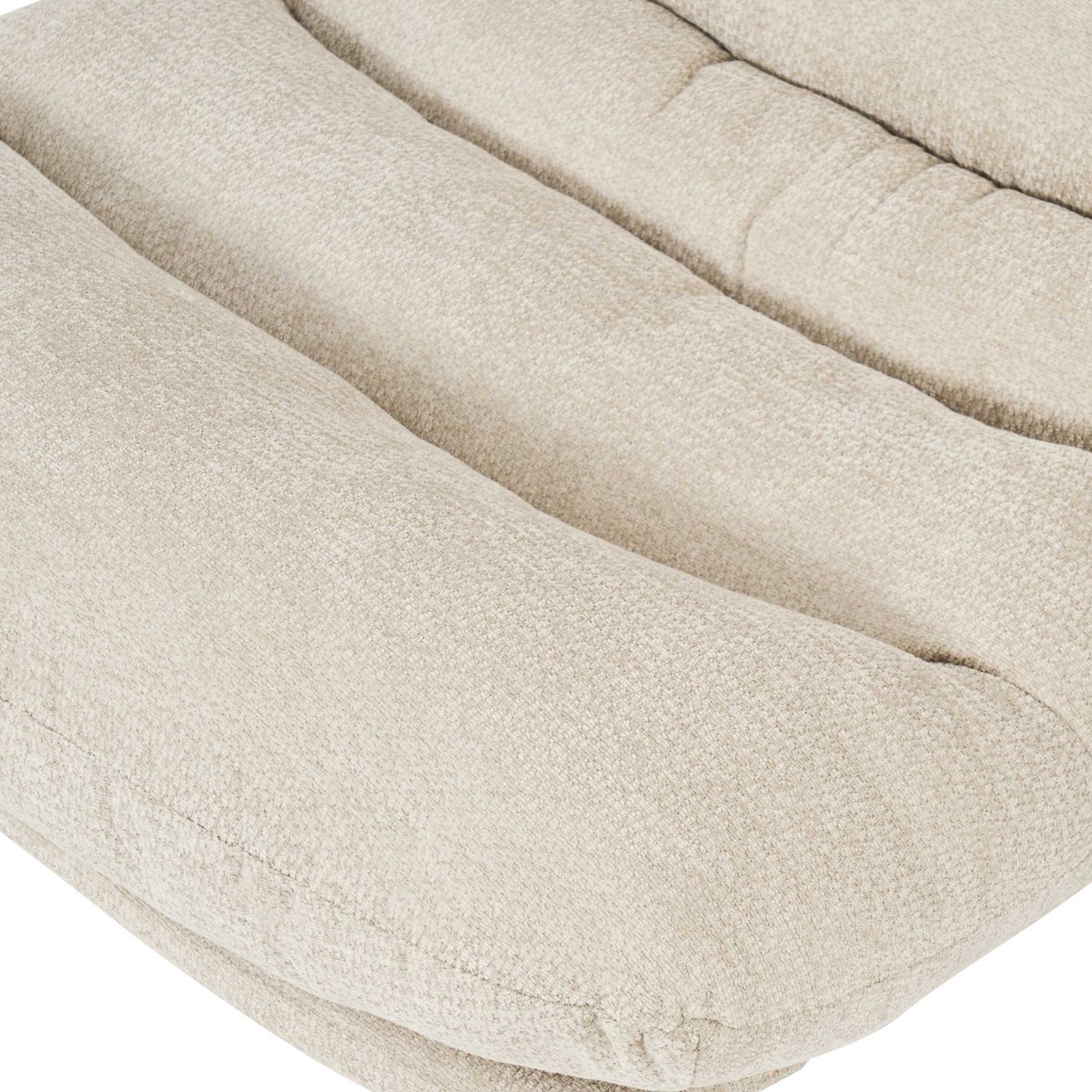 Fauteuil rotatif + repose-pieds tissu THEMIS blanc, BAÏTA
