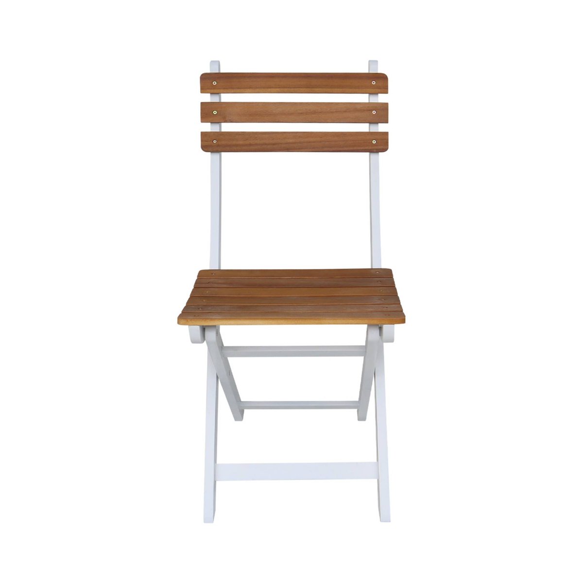 Chaise de jardin pliante bois d'acacia (lot de 4) CALENA blanc / naturel, SWEEEK