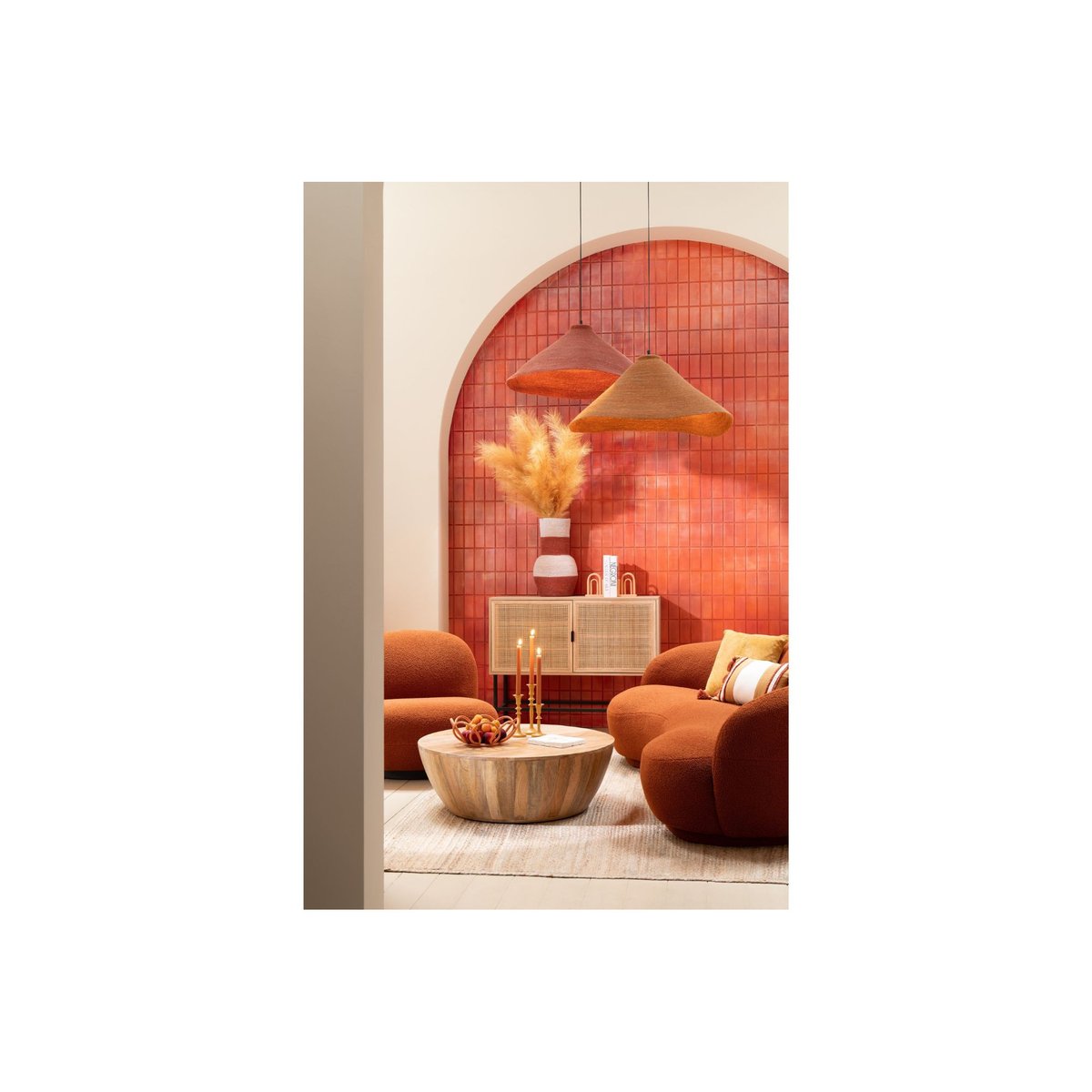 Table basse ronde en manguier naturel - CAMILA bois clair, HELLIN, DEPUIS 1862
