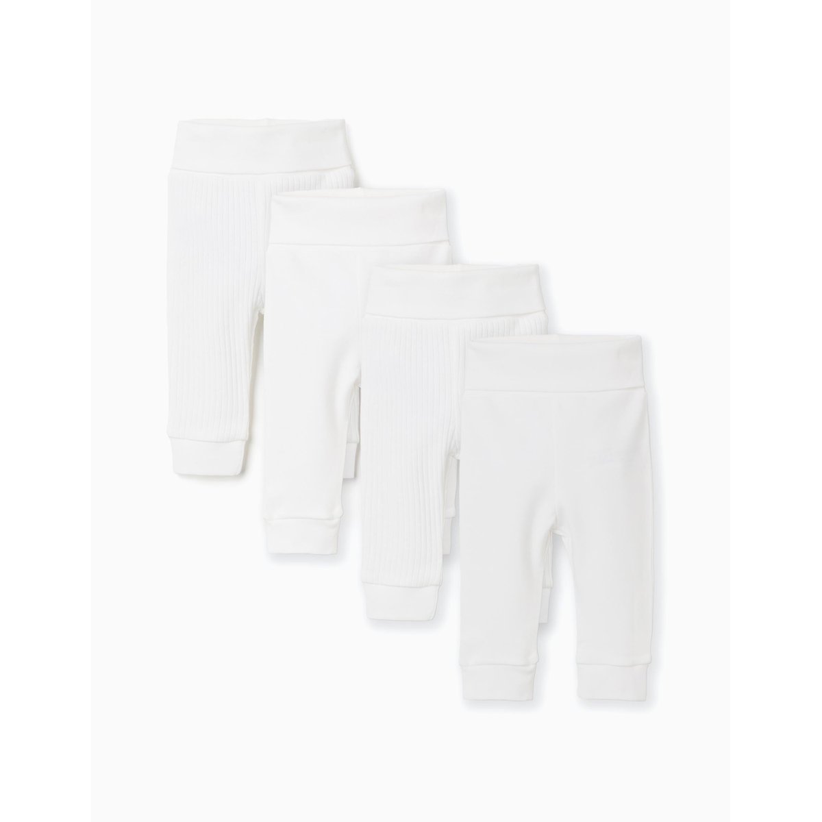 Lot de 4 pantalons en coton unis/côtelés multicolore, ZIPPY