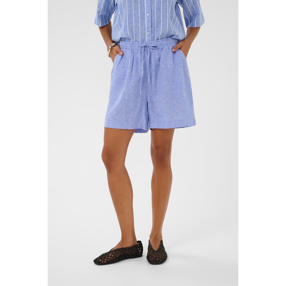 Shorts casual bleu powder blue, CULTURE