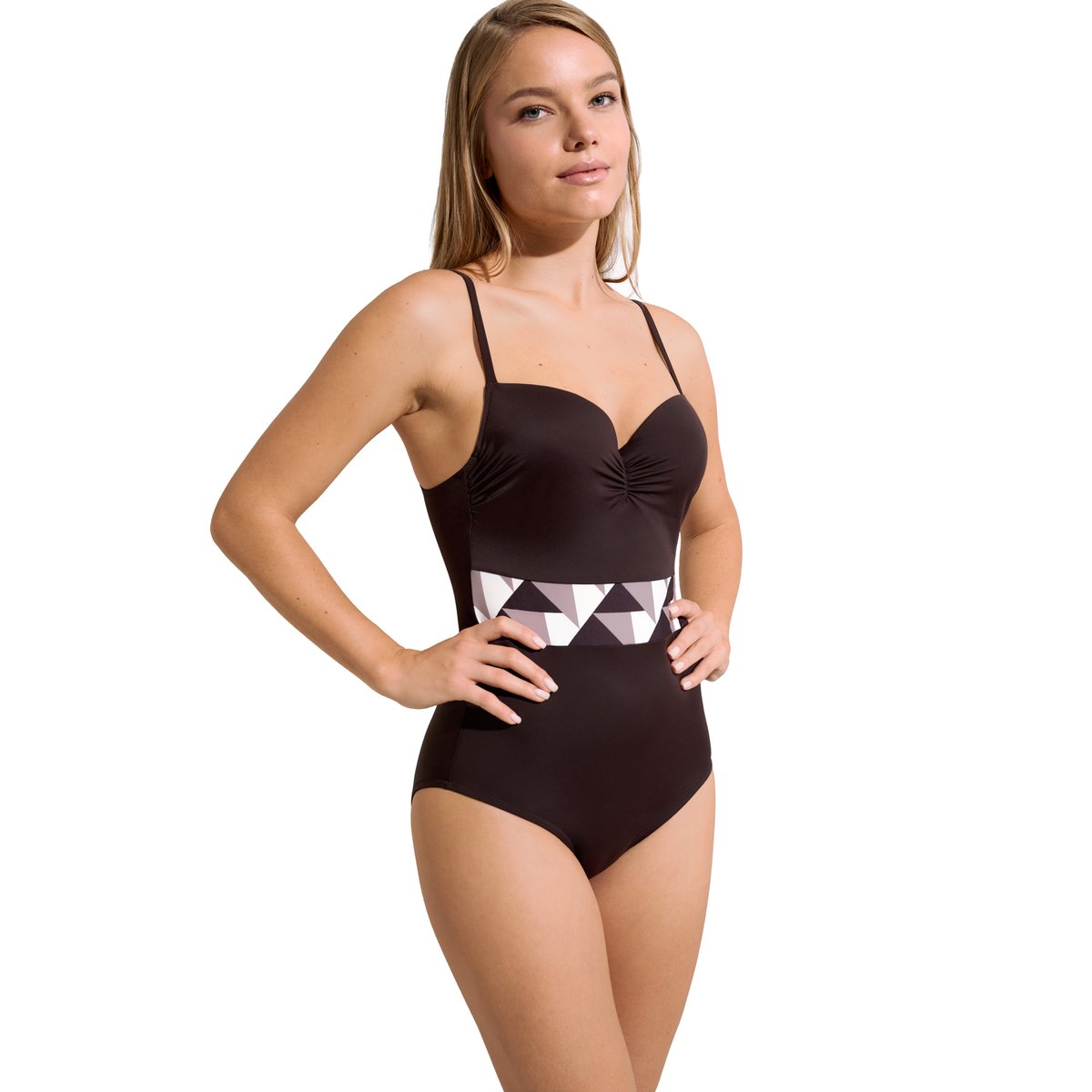 Maillot de bain une pièce préformé Toulouse marron, LISCA