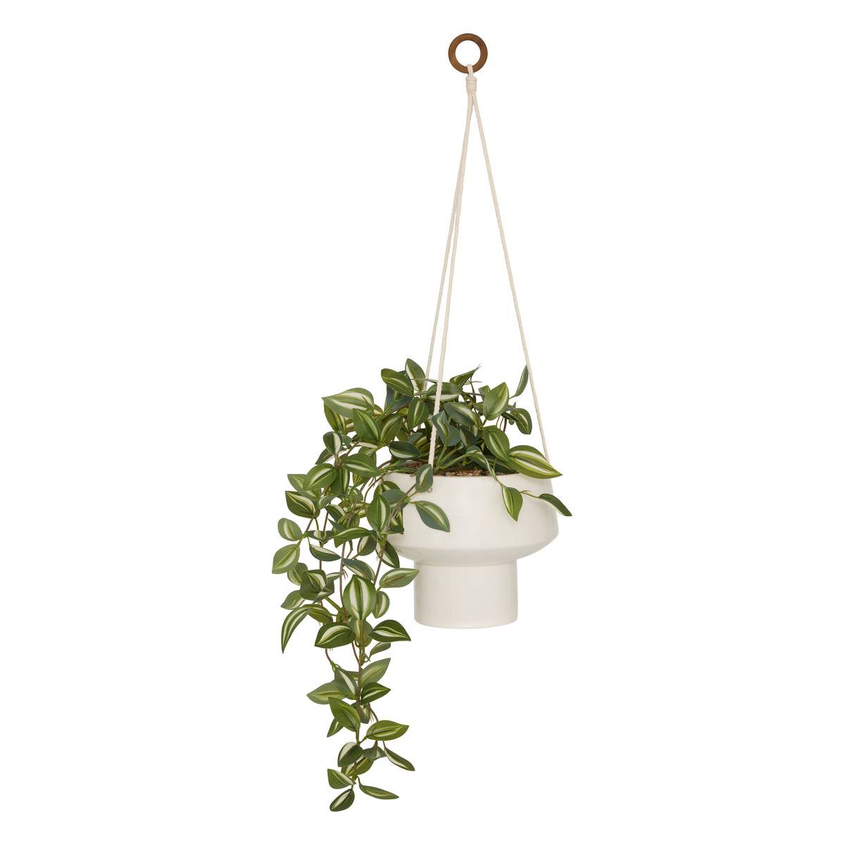 Plante suspendue Homy H.80cm blanc, ATMOSPHERA