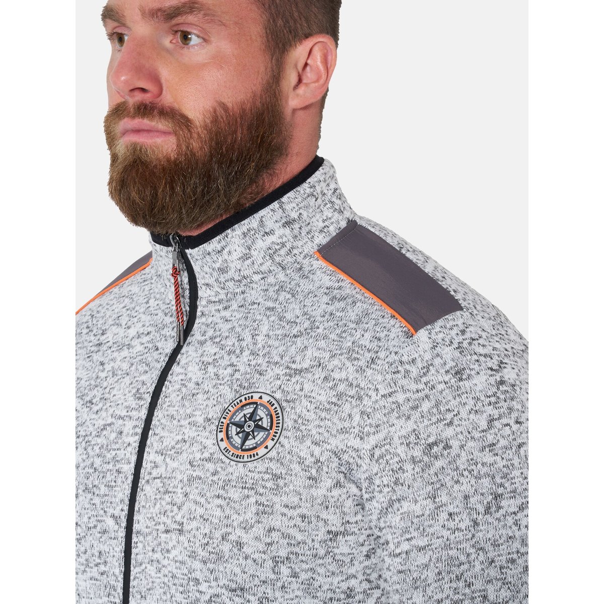 Veste en maille polaire JAAFET blanc mélange, JAN VANDERSTORM