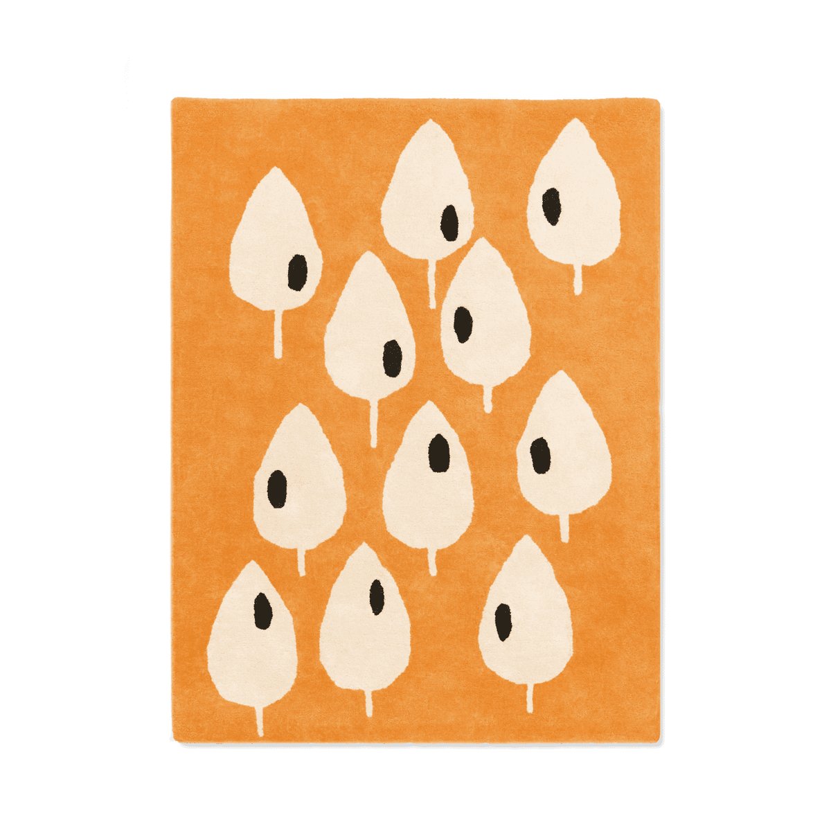 Tapis enfant rectangulaire épais, Coton bio GOTS, FORÊT abricot, BLEUU STUDIO