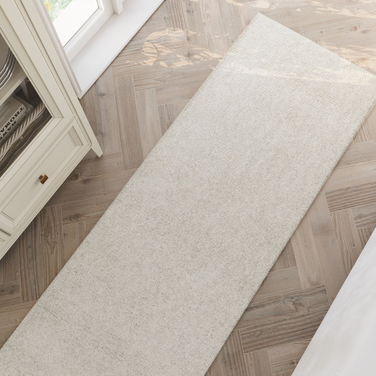 Tapis de couloir en laine , HAMPTONS FORTYTHREE blanc crème, WECON HOME