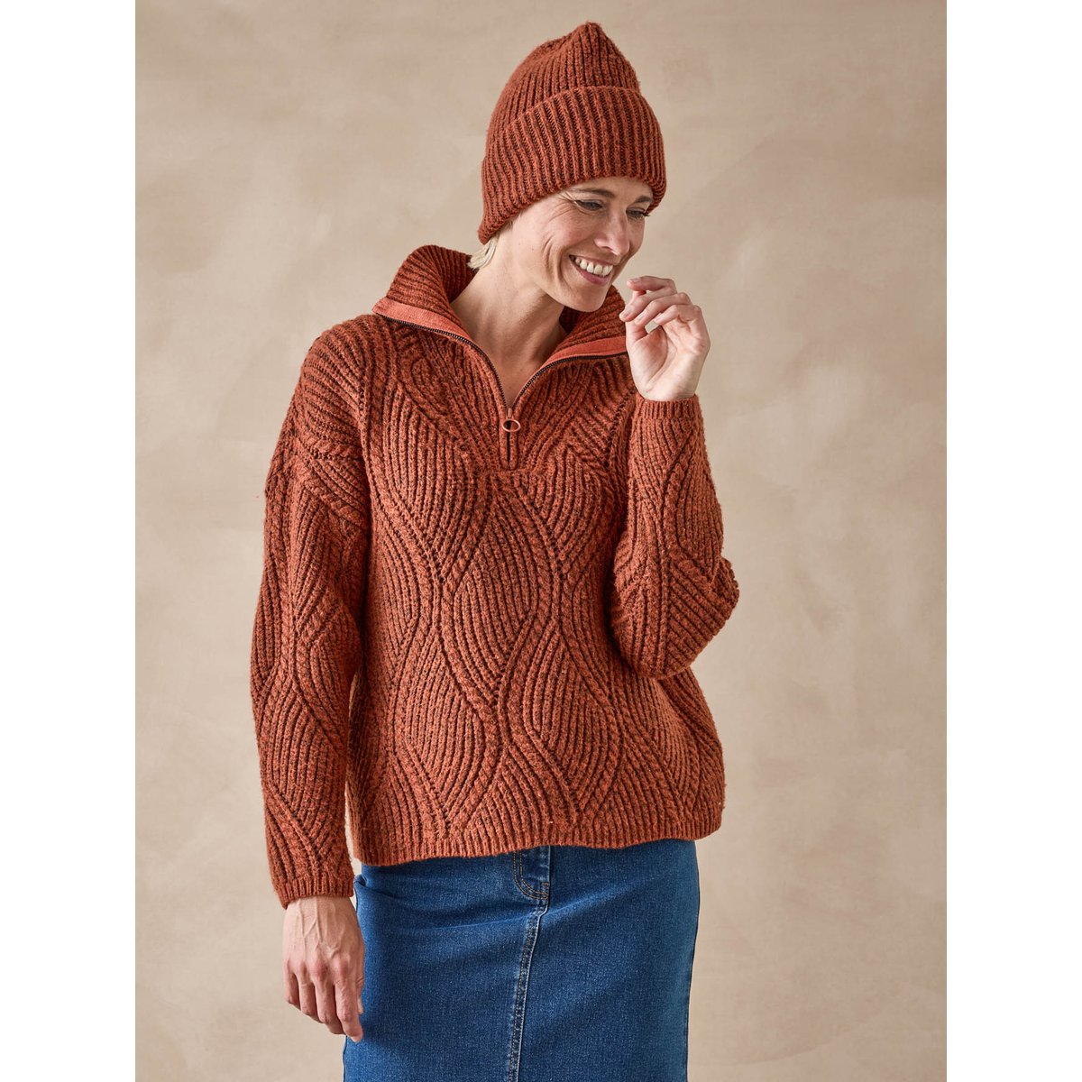 Pull camionneur fantaisie et bonnet potiron, DAXON