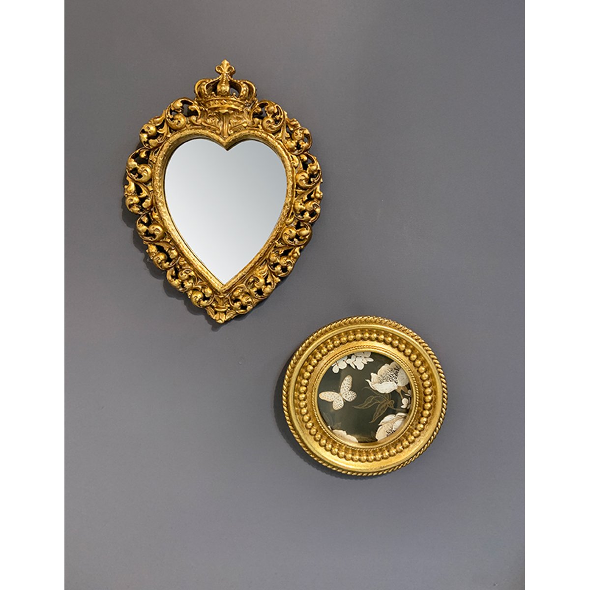 Déco murale ex-voto couronne 14,7x19,2cm or, EMDE