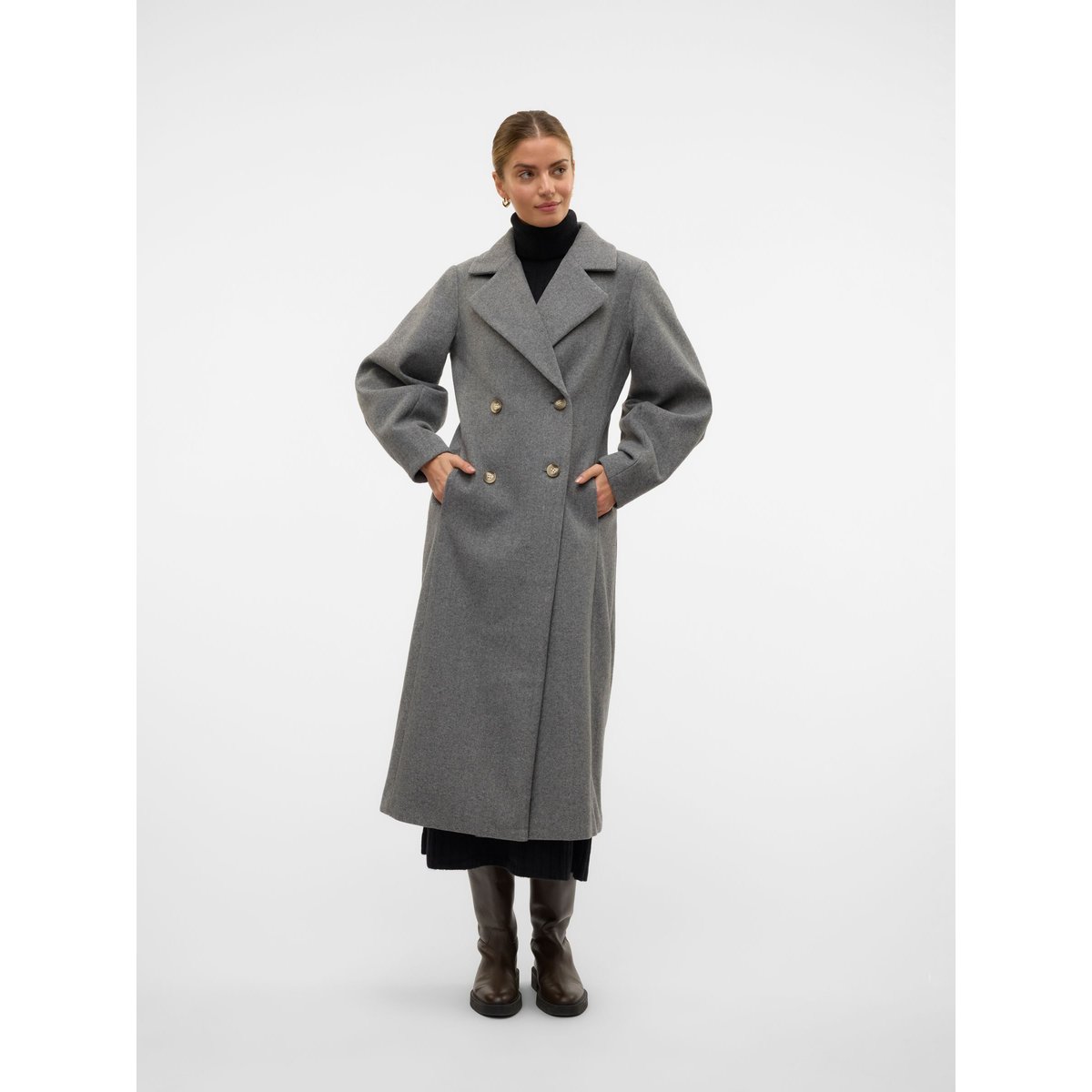 Manteau medium grey melange, VERO MODA