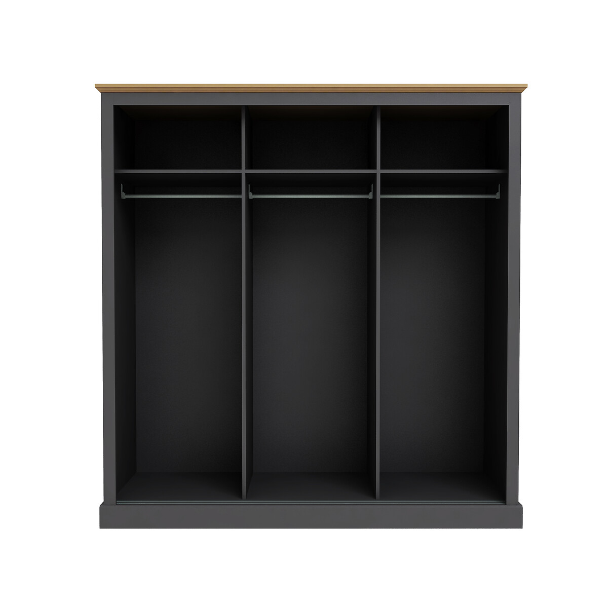 Wooden 3 Door Sliding Wardrobe charcoal, SO'HOME