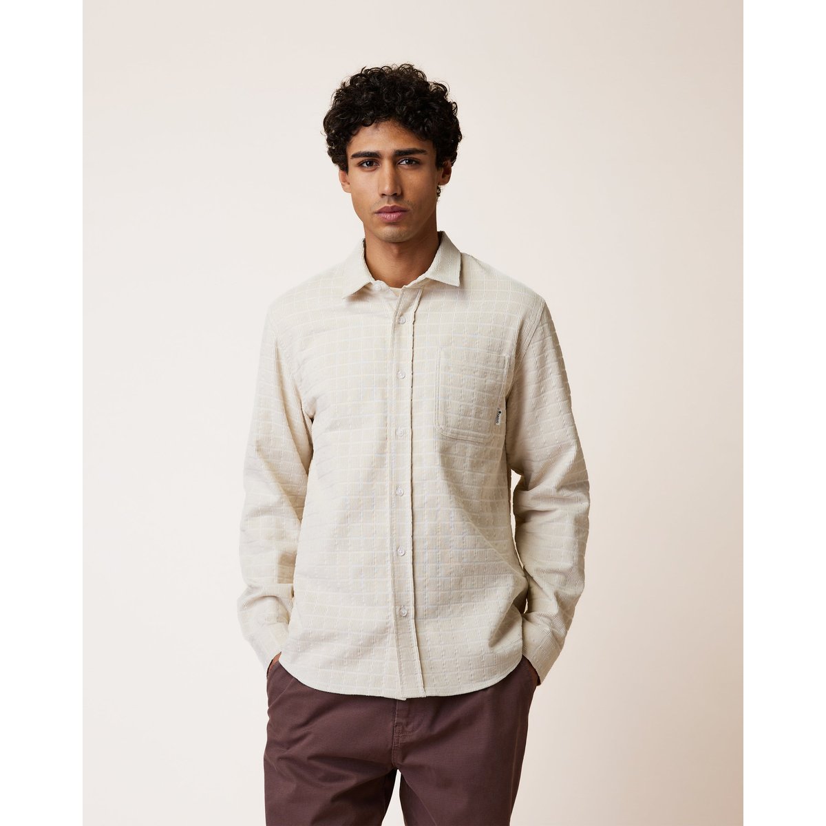 Chemise en velours beige, FAGUO