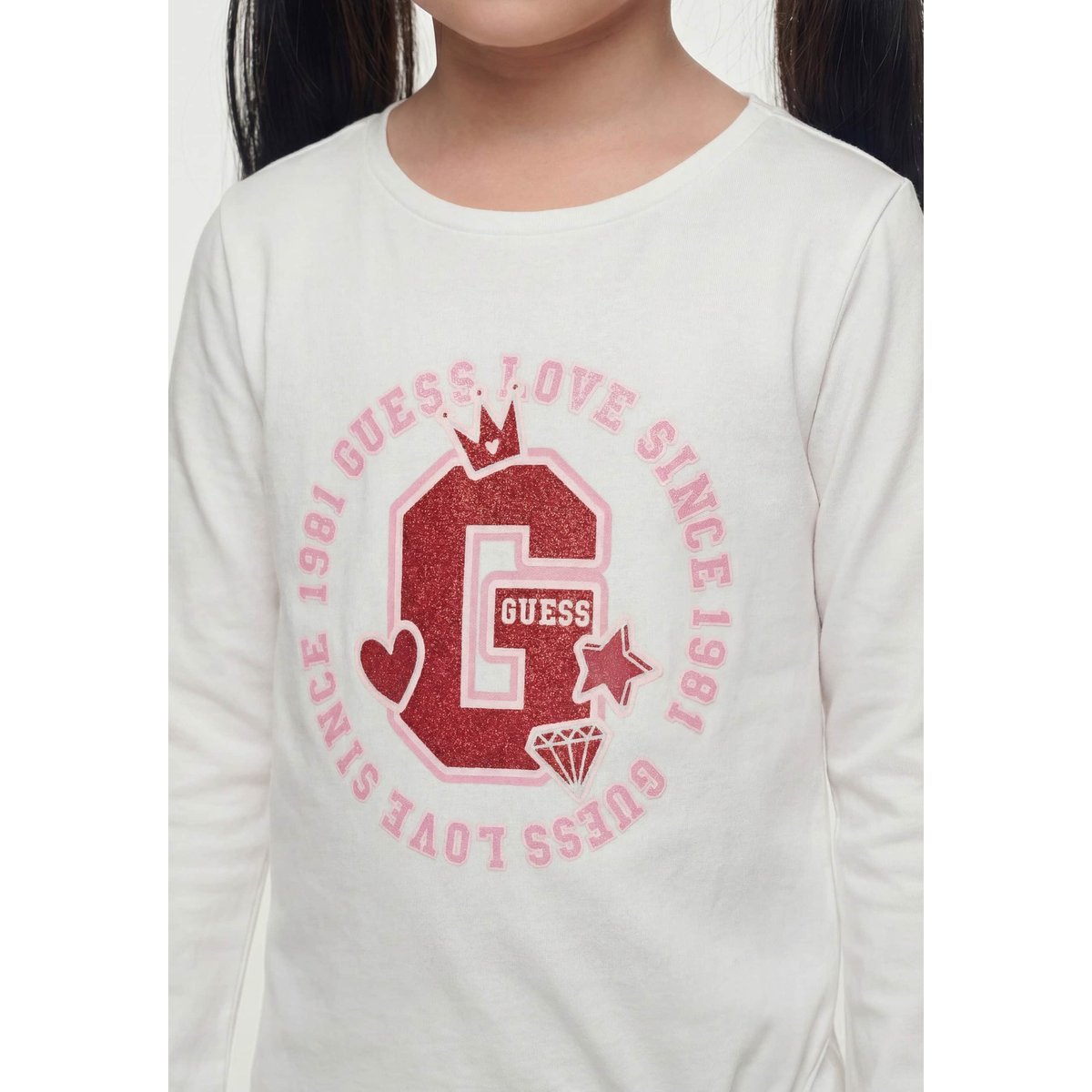 T-Shirt Avec Logo Pailleté blanc, GUESS KIDS