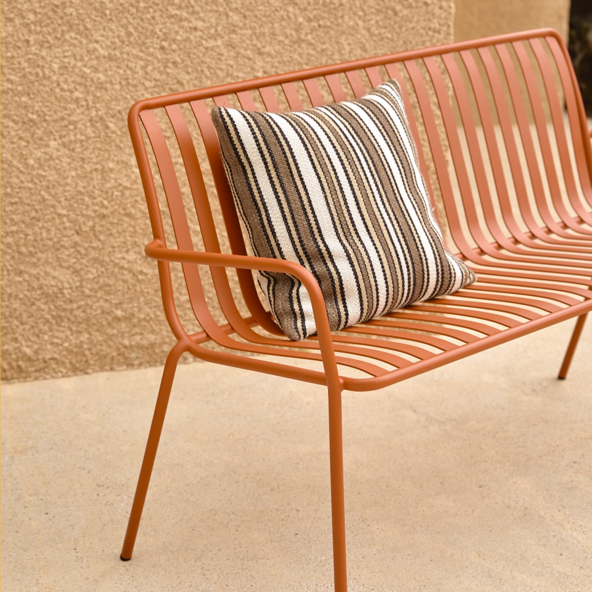 Banc de jardin en Métal, GABY orange, TIKAMOON