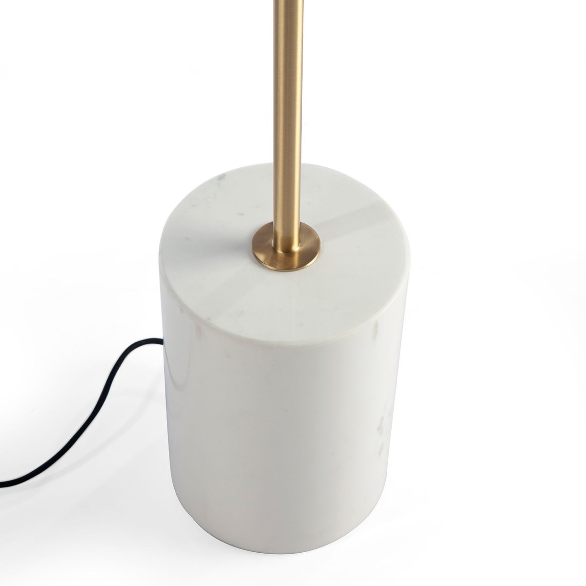Lampadaire en marbre blanc, acier doré et verre blanc blanc | or, ANGEL CERDA