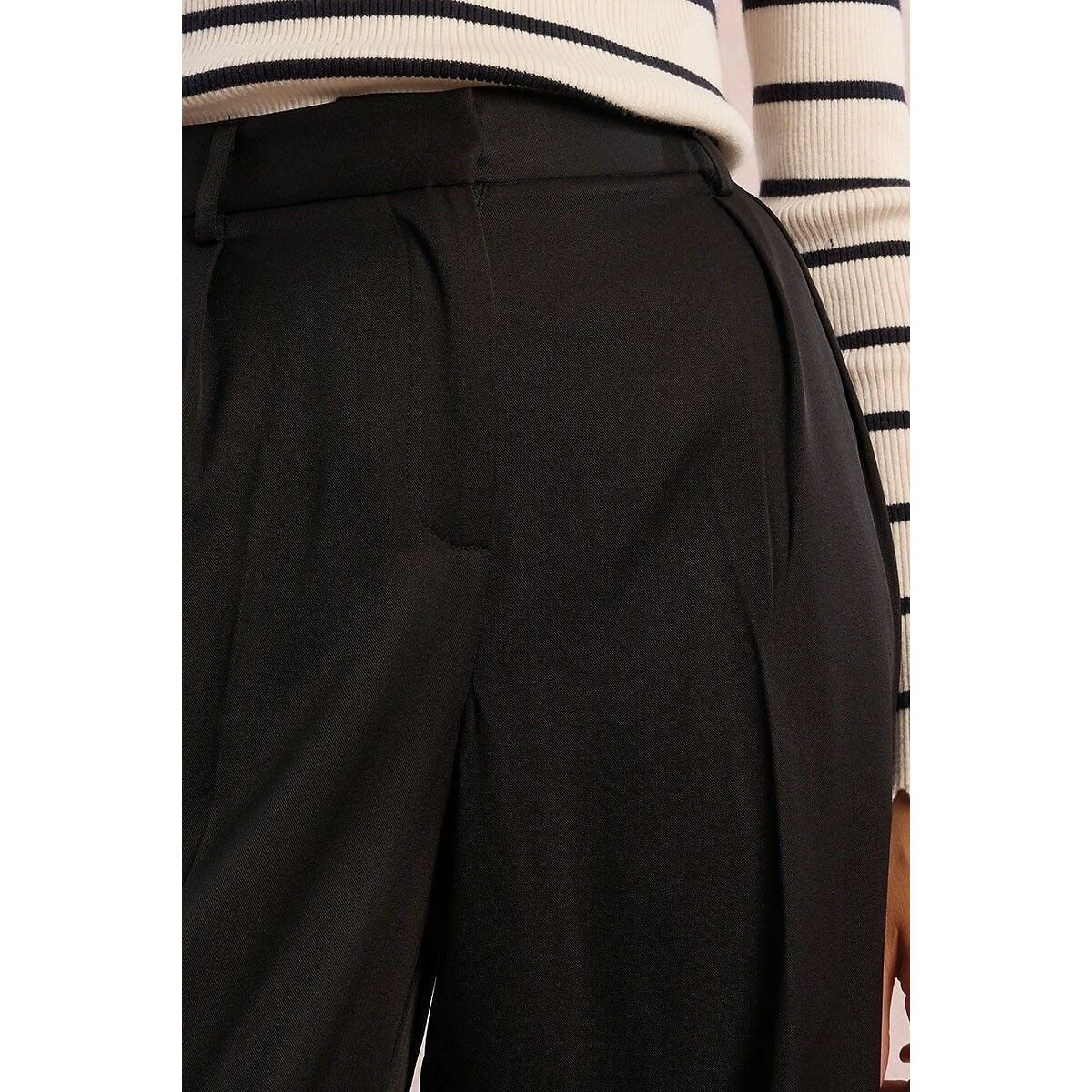 Wide Leg Trousers with Pleats black, MOLLY BRACKEN