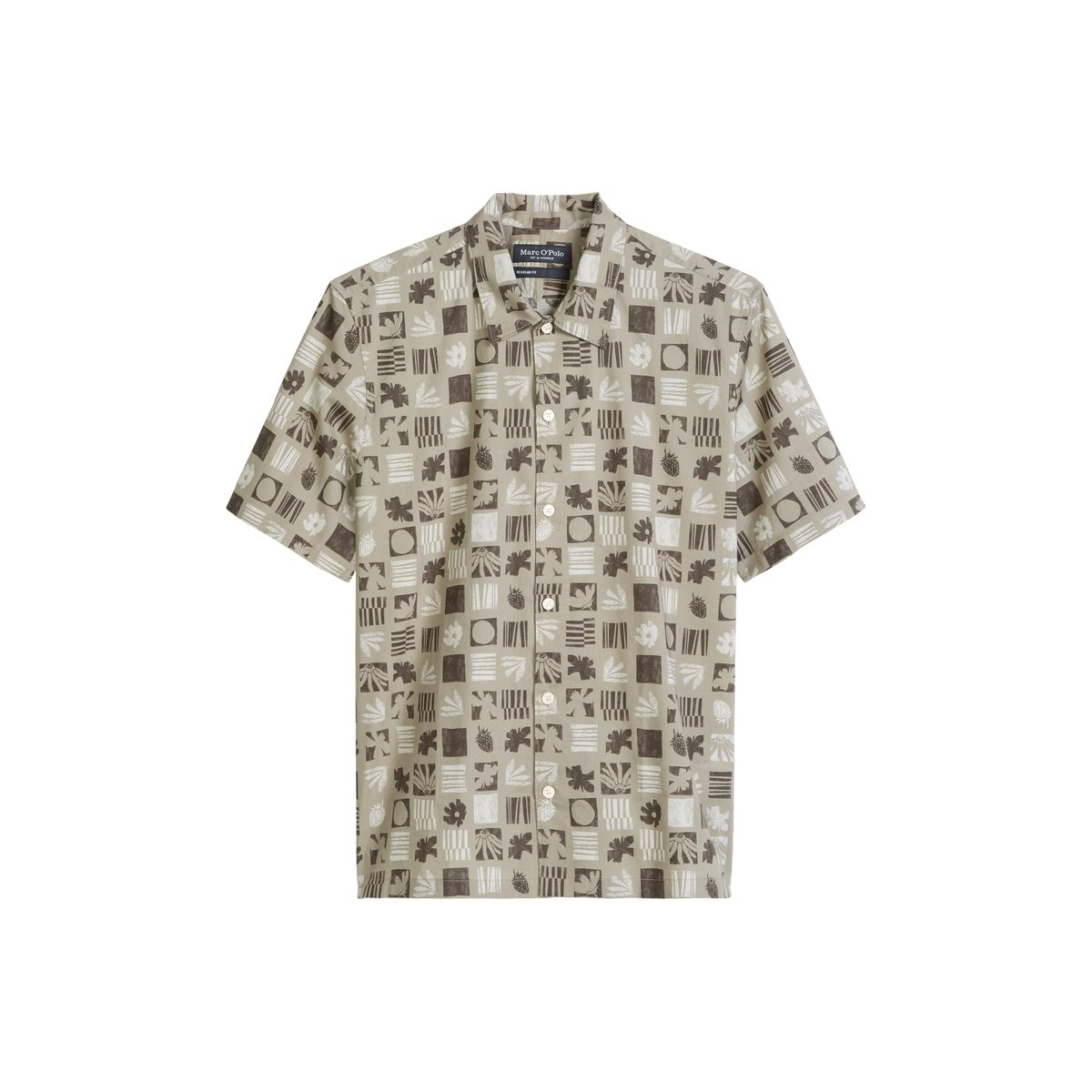 Chemise regular en popeline de coton bio marron, MARC O'POLO