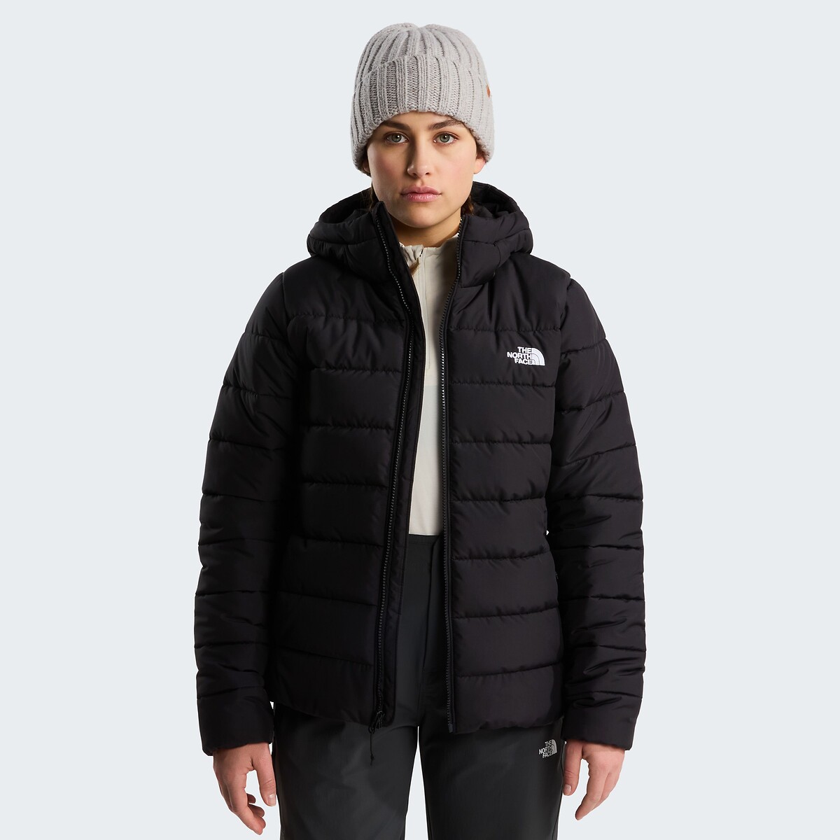 Doudoune mi-longue fermeture zippée, plein hiver noir, THE NORTH FACE