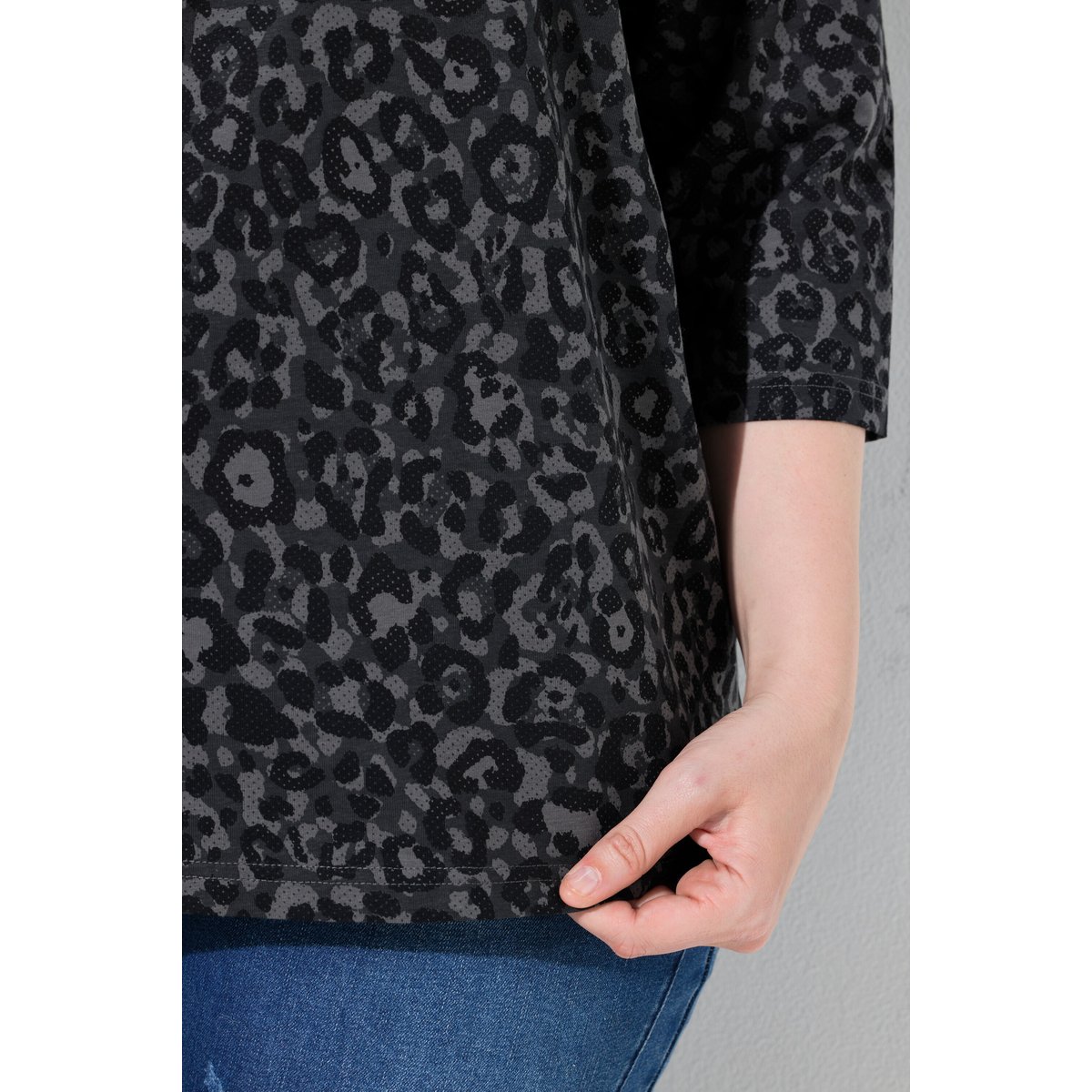 T-shirt motif léopard noir, ULLA POPKEN