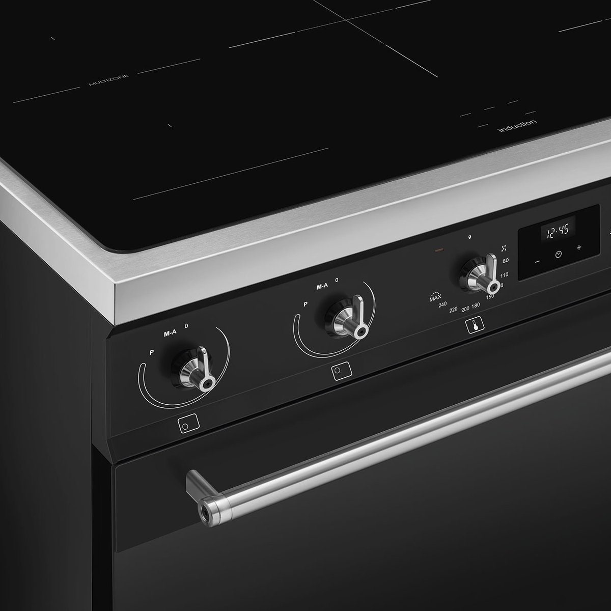 Piano de cuisson induction 5 feux 90 cm C9IM noir mat, SMEG