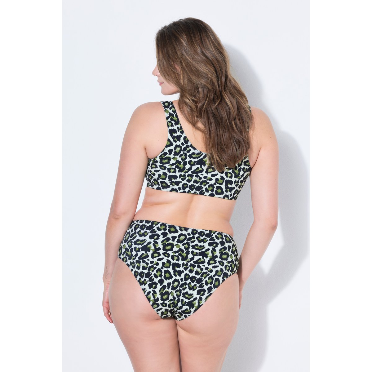 Haut de bikini, imprimé léopard coloré olive, STUDIO UNTOLD