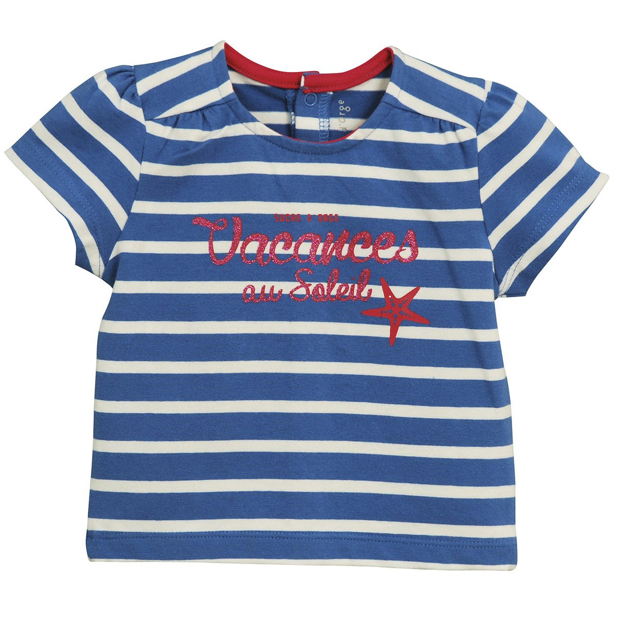 Tee shirt raye fille blanc, SUCRE D'ORGE