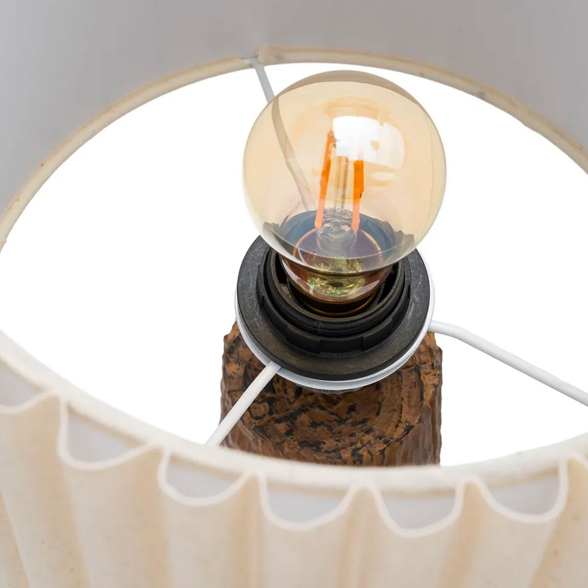 Lampe à poser résine marron et abat-jour beige 26x26x46.5cm marron, WADIGA