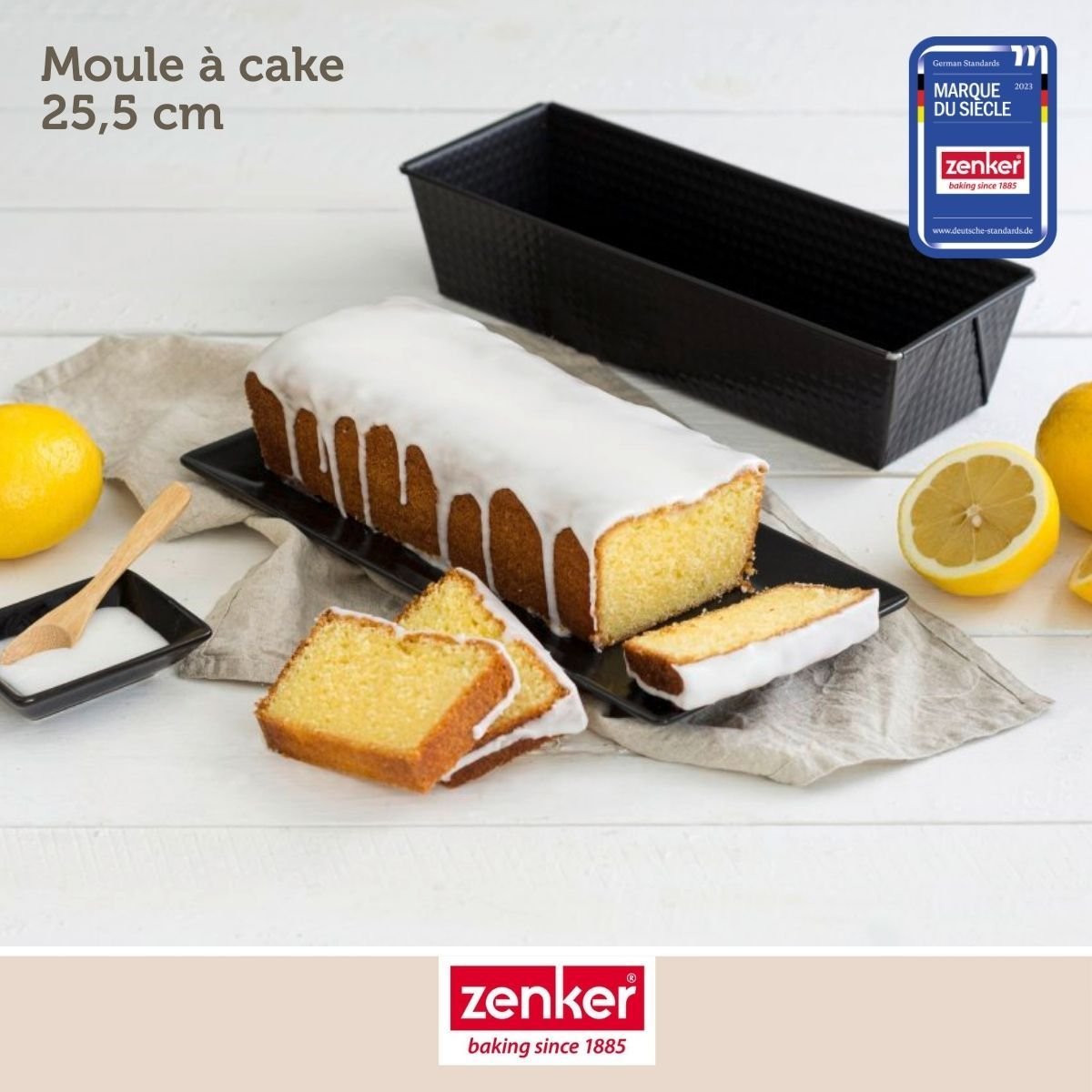 Set de 4 ustensiles de pâtisserie moule à gâteaux bol et spatule noir, ZENKER