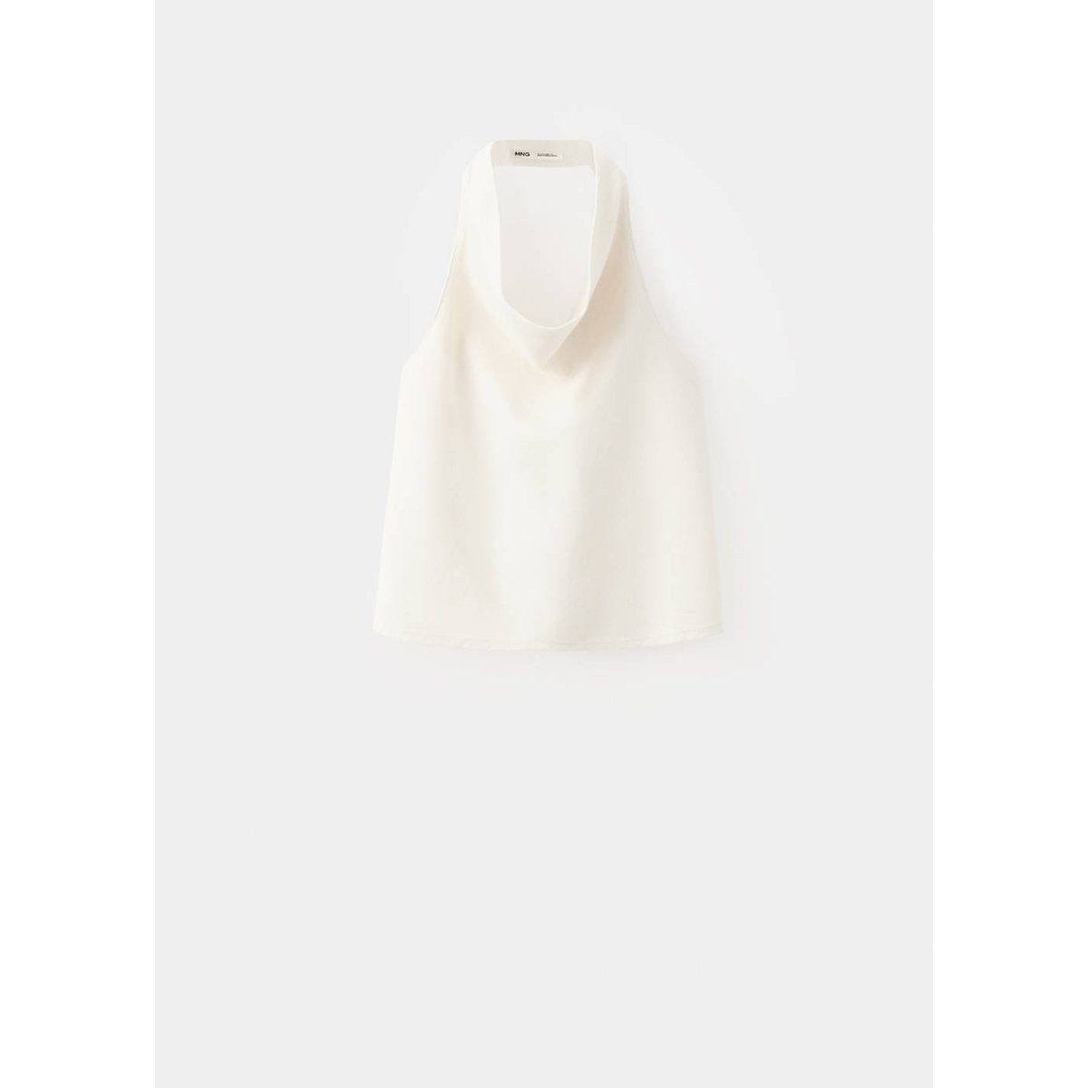 Top emmanchures américaines drapé écru, MANGO