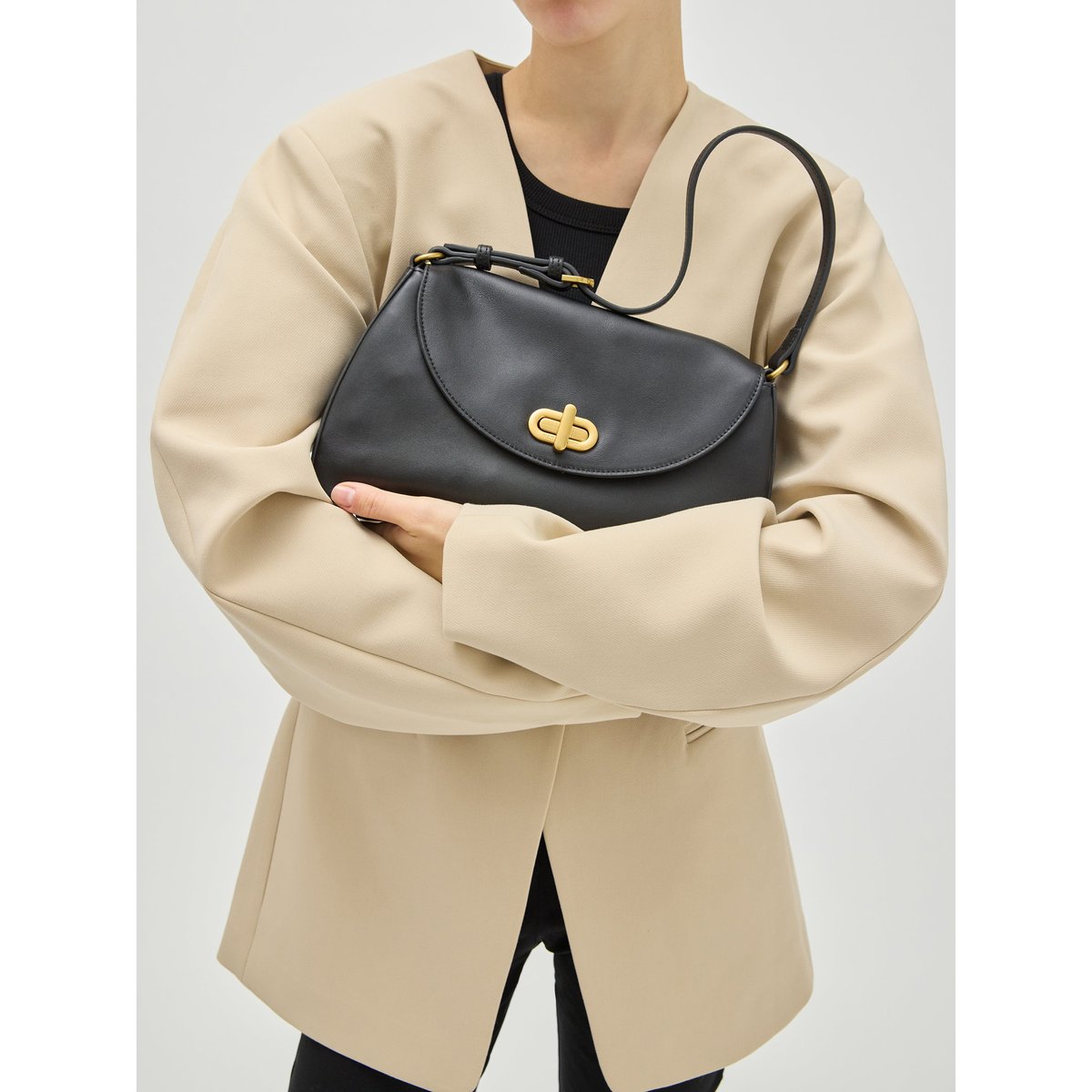 Sac baguette avec anse CARRIE noir, VANESSA WU