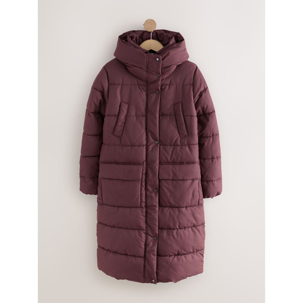 Manteau à capuche rembourré déperlant bordeaux, NEXT