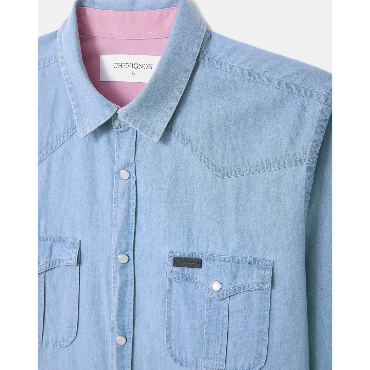 Chemise en coton DENZEL bleu ciel, CHEVIGNON