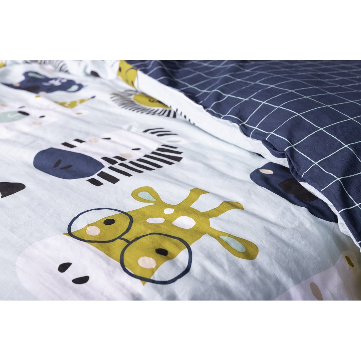 Parure de lit Collection Lion et ses amis bleu, EDEN