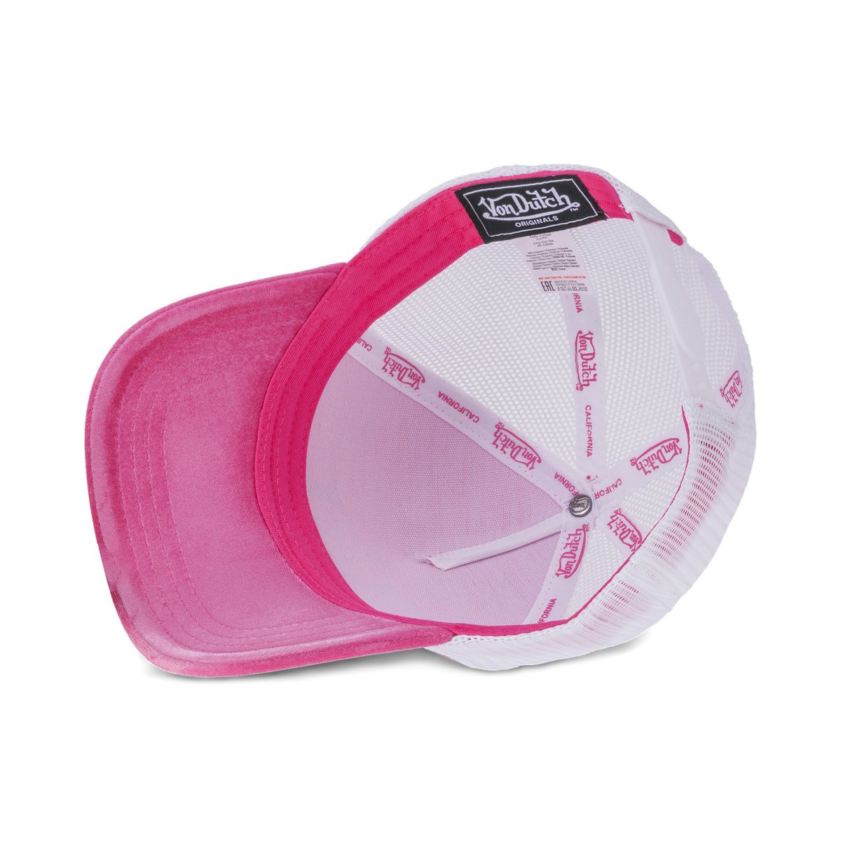 Casquette trucker ROYAL rose/blanc/argent, VON DUTCH