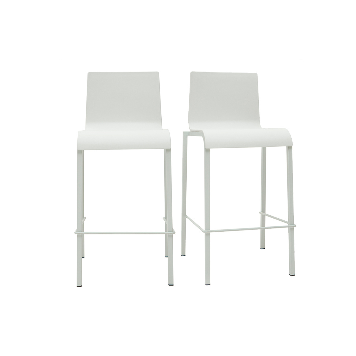 Tabourets de bar design empilables H65 cm (lot de 2) KUPA blanc, MILIBOO