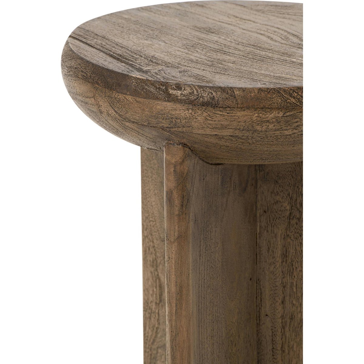 Tabouret rond en bois de manguier marron foncé, RECOLLECTION