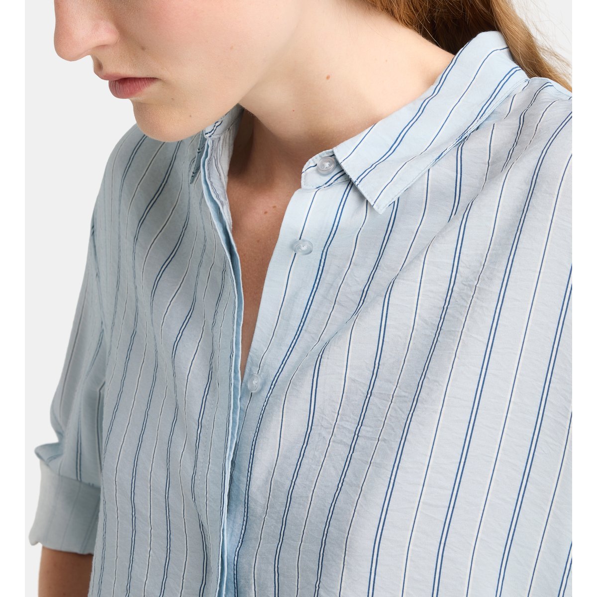 Chemise droite fluide alma rayado bleu ciel, GALERIES LAFAYETTE