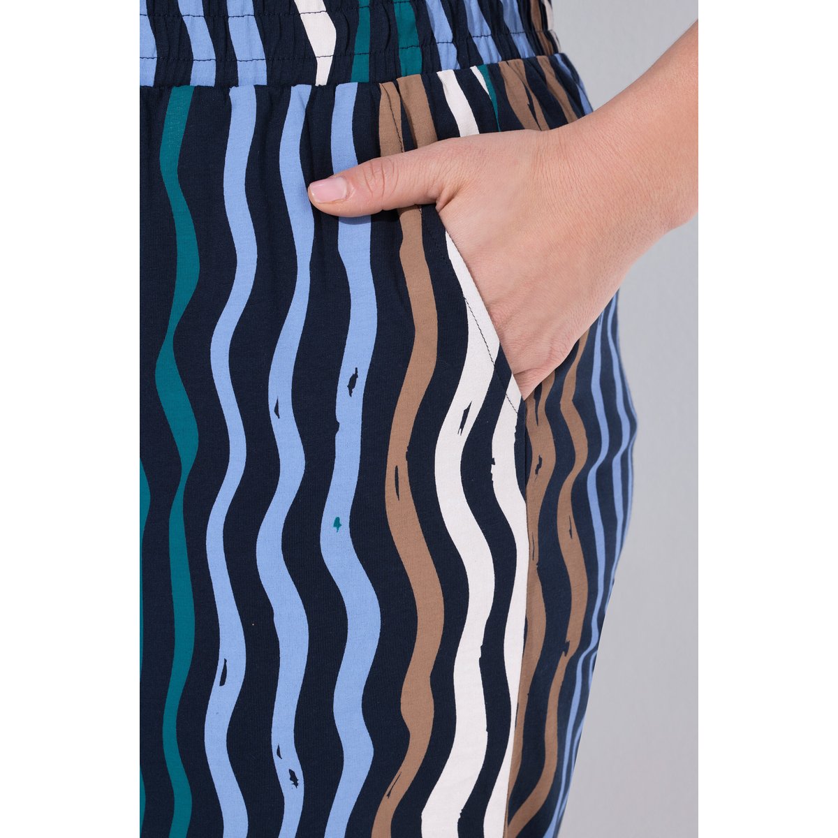 Jupe-culotte en jersey de coton bio marine, ULLA POPKEN