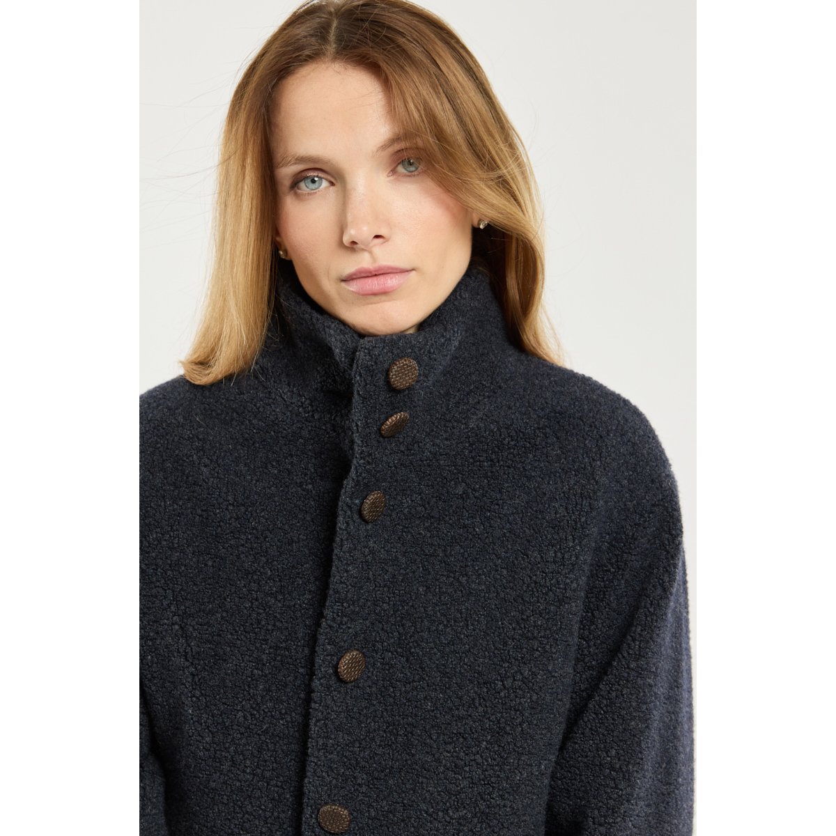 Veste col montant - laine seal chiné, TERRE & MER