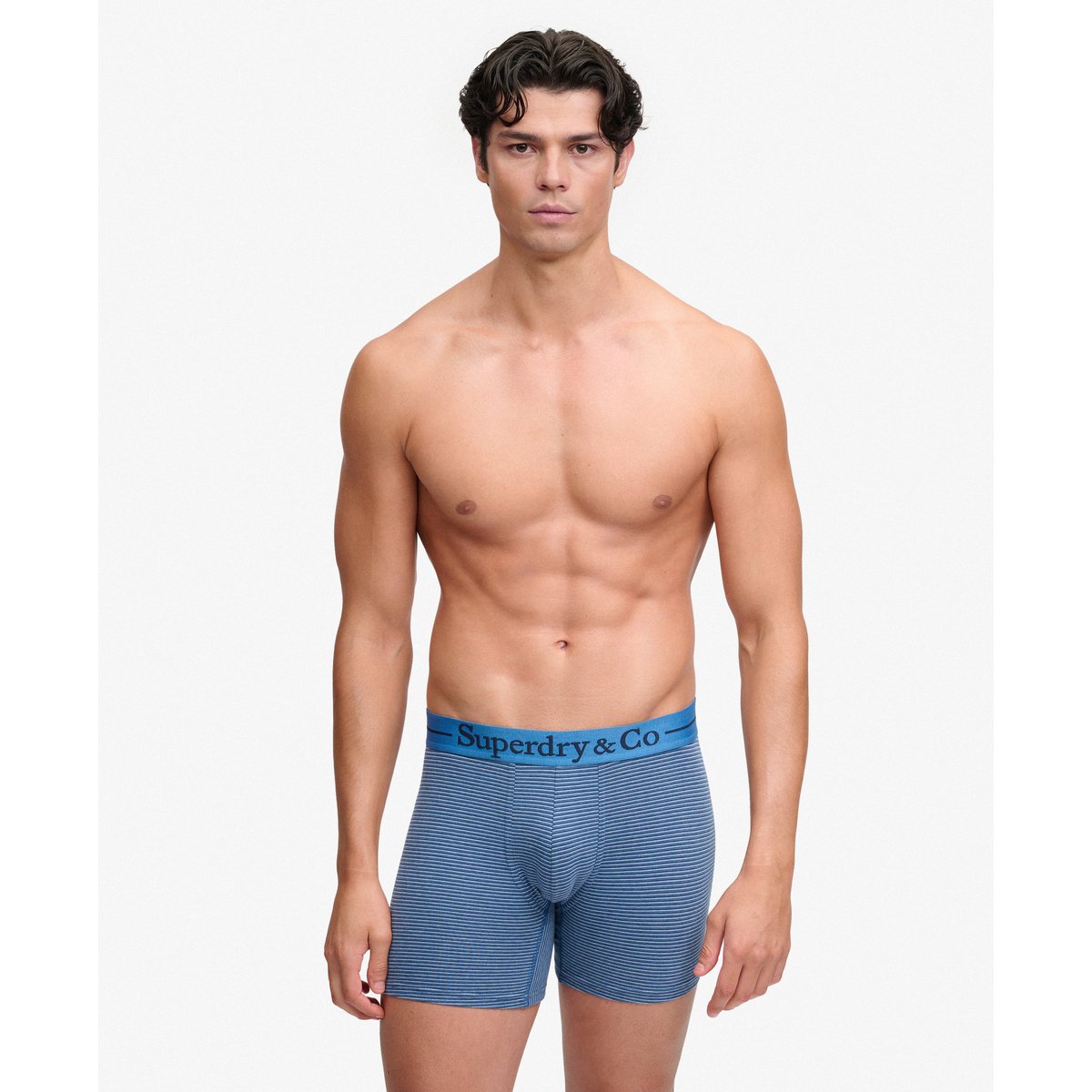 Lot de 3 Boxers & Co Coupe Classique bleu à pois/rayures, SUPERDRY
