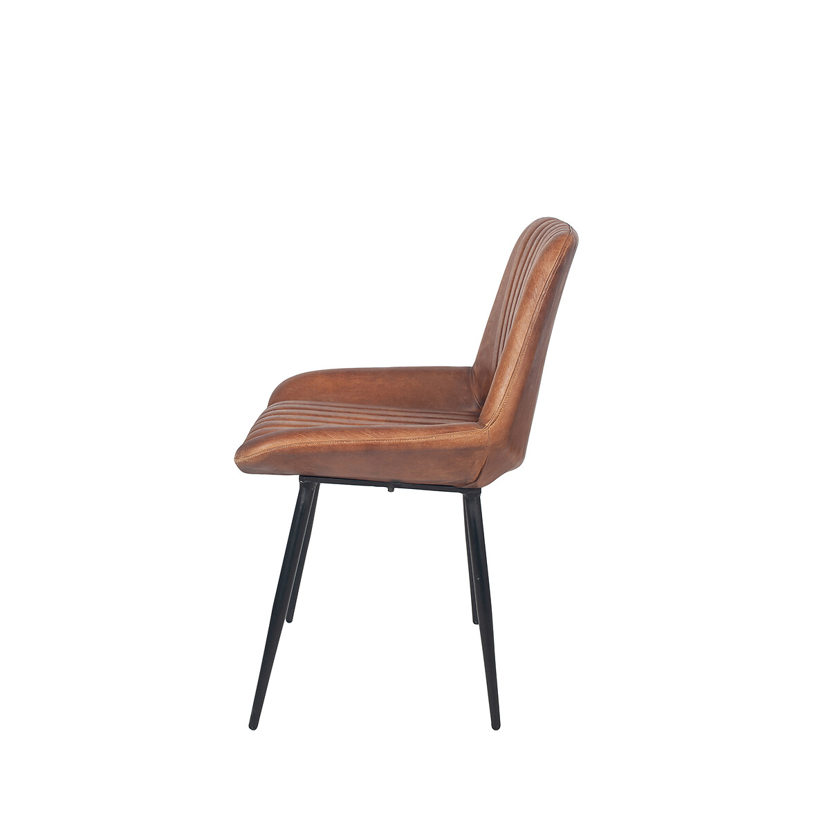 Retro Leather Dining Chair with Iron Legs brown , SO'HOME