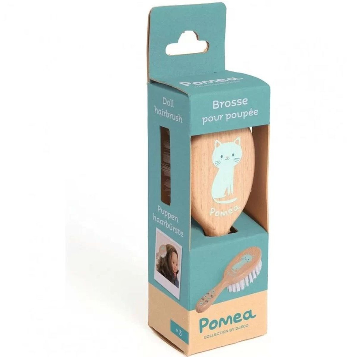 Brosse à cheveux pour poupée Poméa marron, DJECO