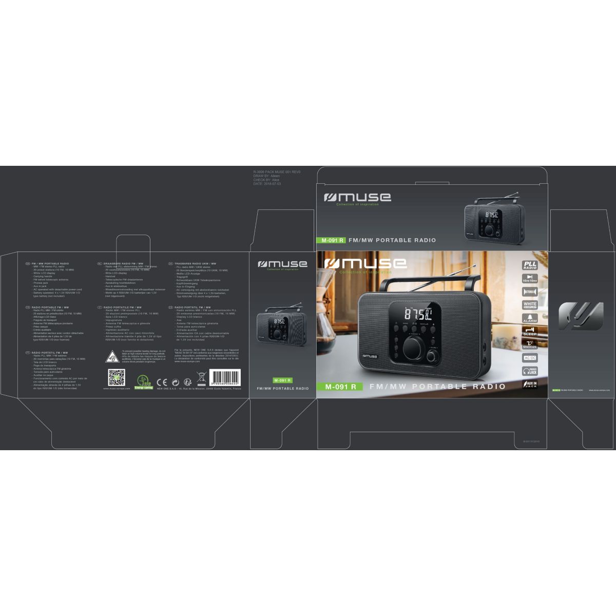 Radio FM M-091 R noir noir, MUSE