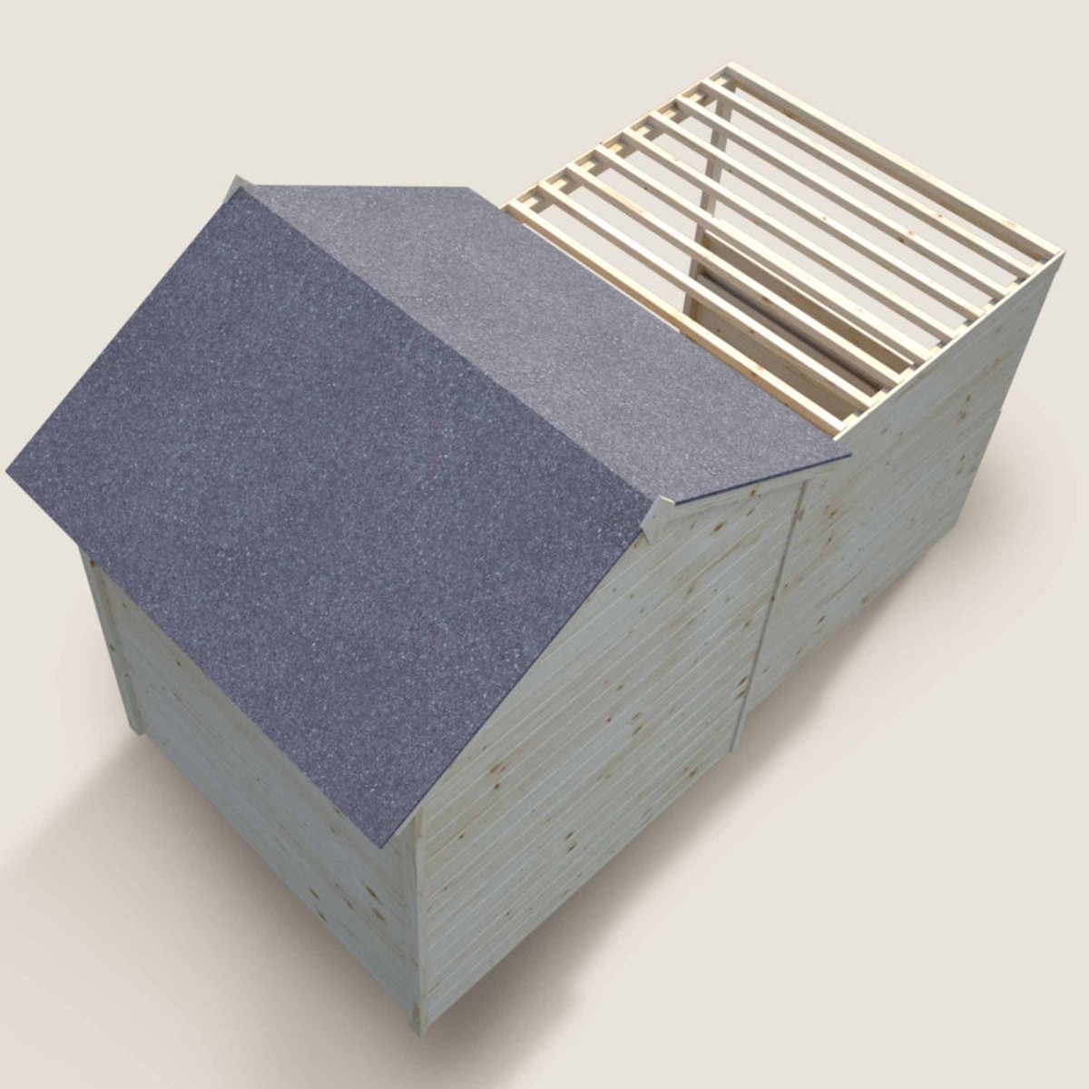 Cabane en bois enfant avec pergola et plancher ALPAGA beige, SOULET