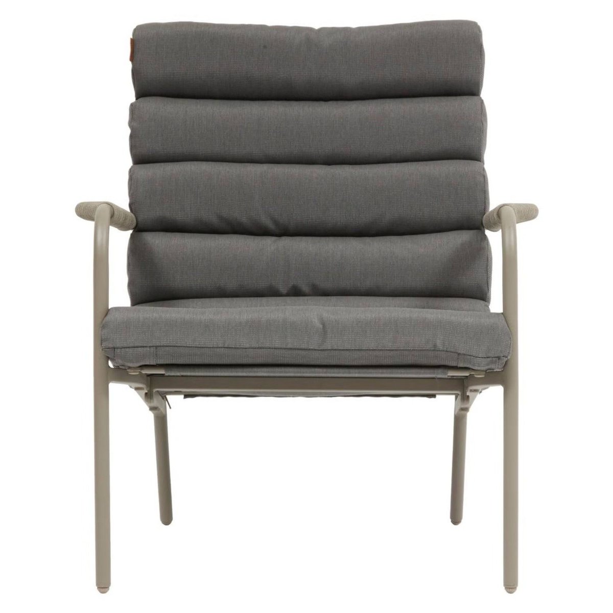 Fauteuil relax de jardin avec repose-pieds en acier SOLANI cafe, HESPERIDE